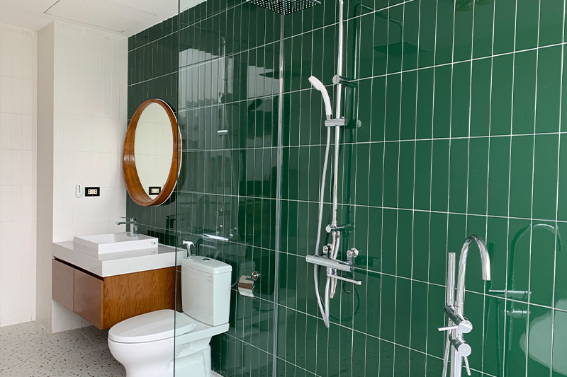 Gạch thẻ cao cấp xanh lục bóng phẳng KT 75x300mm PSTA75312