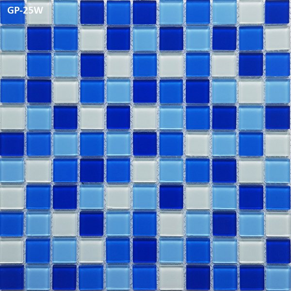 Gạch Mosaic Thủy Tinh Mix Chip 25x25mm GP-25W