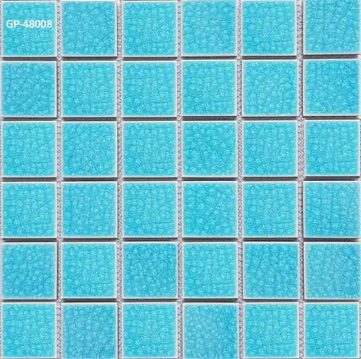 [BID982601] Gạch mosaic gốm men rạn xanh da trời nhạt chip 48*48mm
