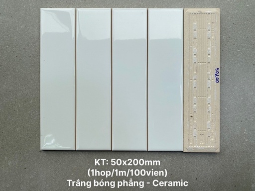 [PSTA50200] Gạch thẻ cao cấp trắng bóng phẳng 50*200