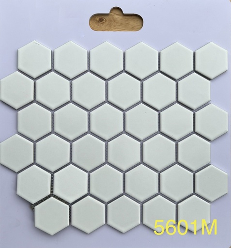 [5601M] Gạch mosaic lục giác trắng mờ MH 5601M