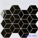 Gạch Mosaic Kim Cương Lập Phương Màu Đen Bóng MHG333